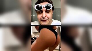 Diretta Instagram Andrea Diprè che ammira il culo della colombiana