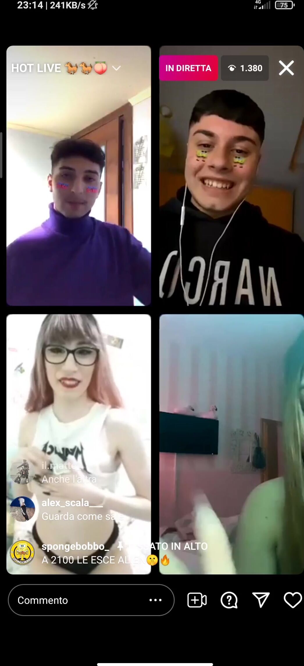 Diretta instagram - Leva le mani e facci vedere le tette