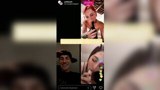 Dirette porno instagram - Due troie italiane spompinano una bottiglia e la banana