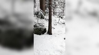 Sega all'aperto in una giornata nevosa