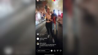 Ragazza albanese festeggia in strada in topless la vittoria della Roma