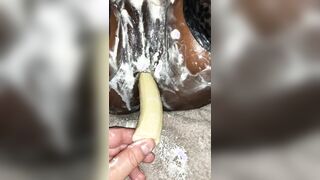 Banana Split per fica nera golosa