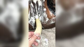 Banana Split per fica nera golosa