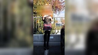 Rossa italiana outdoor con plug anale