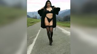 Vanessa Minotti in black lingerie