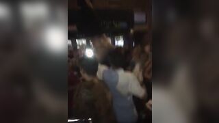 Festeggiamenti in piazza con porca che esce le tette e si fa palpeggiare da tutti