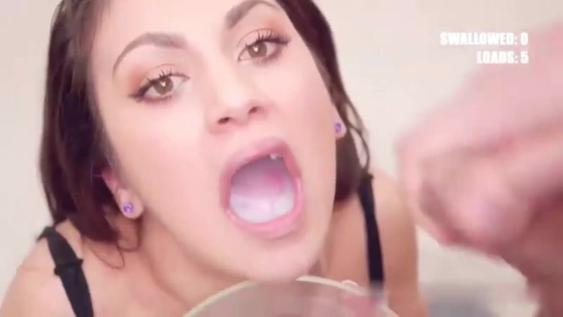 Francesca Palma teen italiana bukkake con sborrate in bocca di 28 cazzi