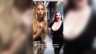 Taylor Mega palpa le tettone di una maggiorata prima della diretta