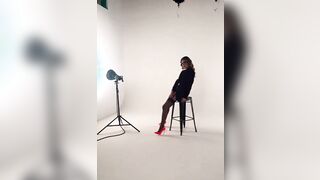 Chiara Stile ad uno shooting fotografico