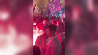 Festa scudetto Emy Buono toppless in strada