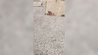 Spiaggia pubblica Trani Coppia esibizionista scopa in spiaggia