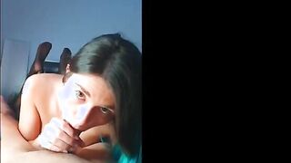 Pompino e footjob in collant fidanzata italiana mora