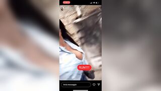 Guendalina corre mostrando le tette sotto la camicia IG