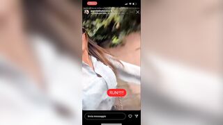 Guendalina corre mostrando le tette sotto la camicia IG
