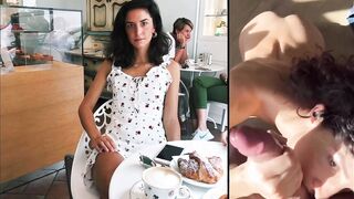 Pompino Milf italiana sborrata sulle tette