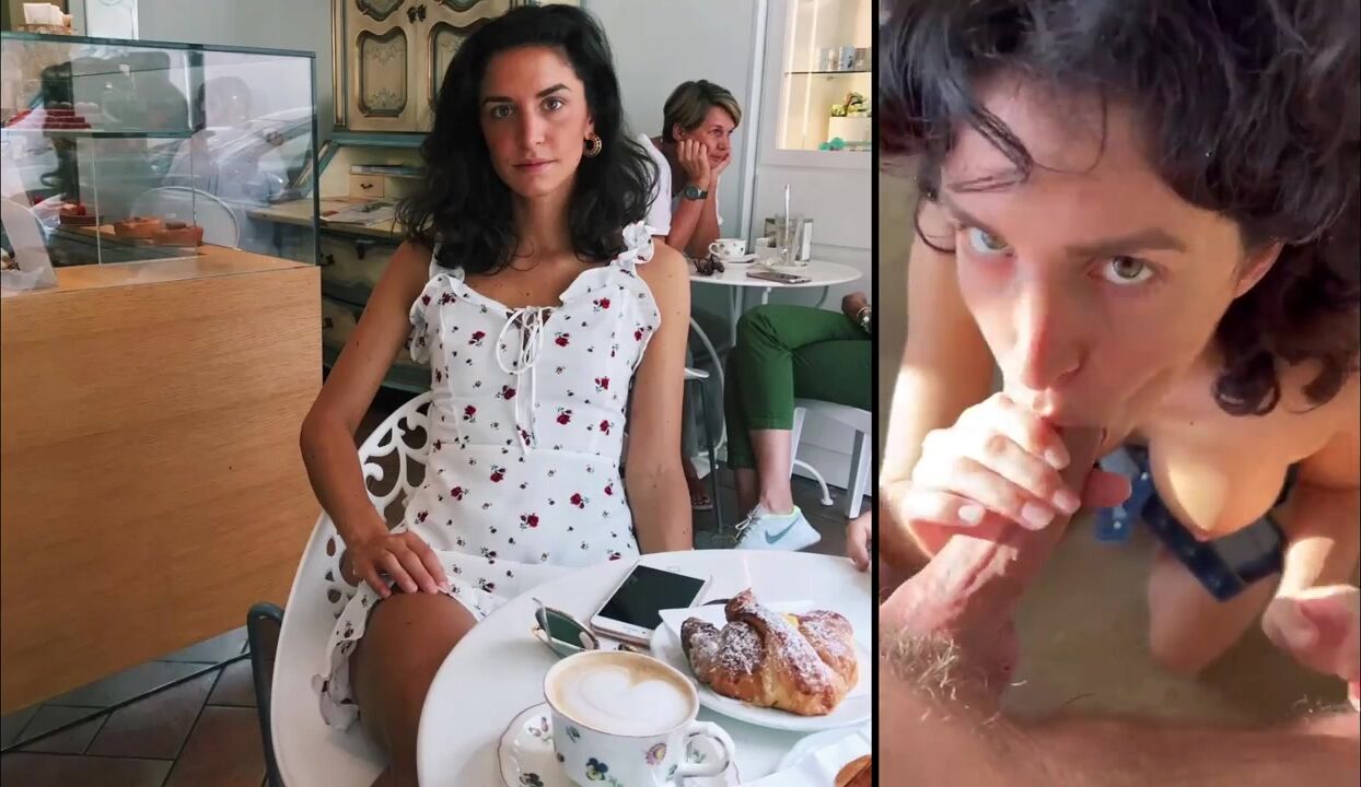 Pompino Milf italiana sborrata sulle tette