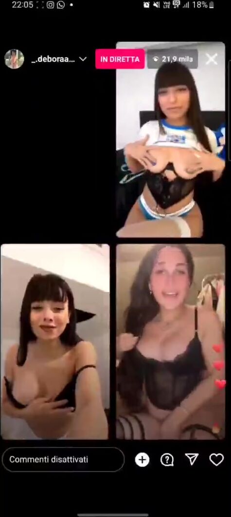 Ragazze italiane fanno le troie in una diretta ig