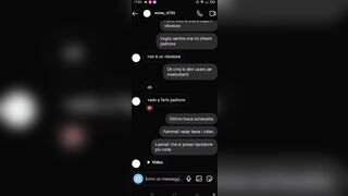 Schiavetta ubbidiente si masturba e manda video