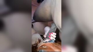 Moglie con tre black davanti al cornuto