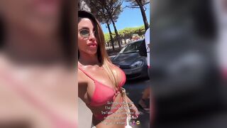 Le tettone di Guendalina in bikini rosso