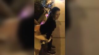 Scopata sul lungomare Coppia esibizionista