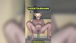 Grossa zucchina nel culo