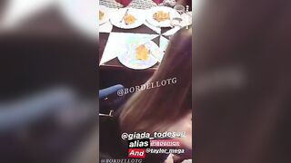 Taylor Mega mostra le tette e upskirt in un locale