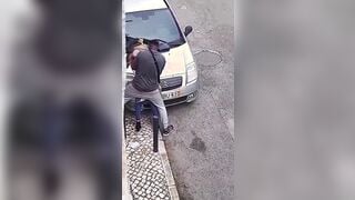 Black la scopa in strada e sentite lei come urla prendendo il cazzo