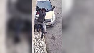 Black la scopa in strada e sentite lei come urla prendendo il cazzo