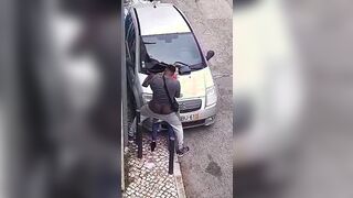 Black la scopa in strada e sentite lei come urla prendendo il cazzo