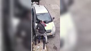 Black la scopa in strada e sentite lei come urla prendendo il cazzo