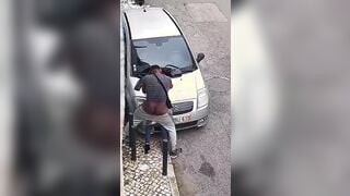 Black la scopa in strada e sentite lei come urla prendendo il cazzo