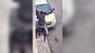 Black la scopa in strada e sentite lei come urla prendendo il cazzo