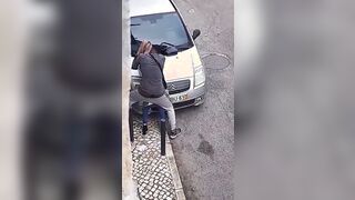 Black la scopa in strada e sentite lei come urla prendendo il cazzo