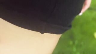 Scopata veloce all'aperto coppia italiana esibizionista