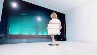 Alba Parietti upskirt abito bianco