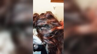 Pompino fidanzata coi capelli rossi