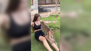 Elisa Esposito e la scimmietta col cazzo in tiro