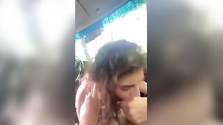 Pompino salivoso morettina italiana in macchina