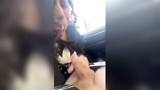 Pompino salivoso morettina italiana in macchina