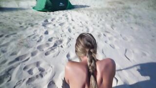 Bellissima Milf bionda culona scopata in spiaggia