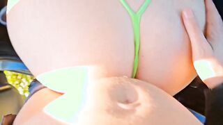 Cosplay italiana pompino e scopata a pecorina in macchina