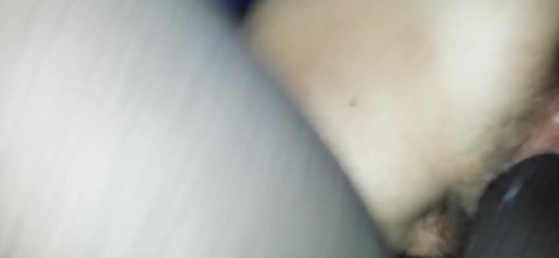 Black cock for my wife's hairy pussy