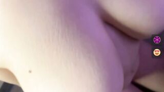 Spagnola biondina italiana sborrata sulle tettone