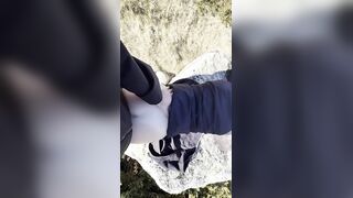 Scopat all'aperto a pecorina su una pietra