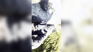 Scopat all'aperto a pecorina su una pietra