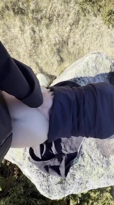 Scopat all'aperto a pecorina su una pietra