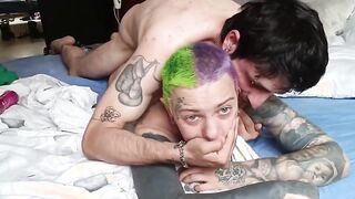 Scopata appena svegli coppia italiana tatuata