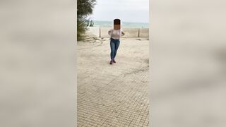 Moglie flash tette outdoor