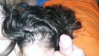 Sperma sui suoi capelli